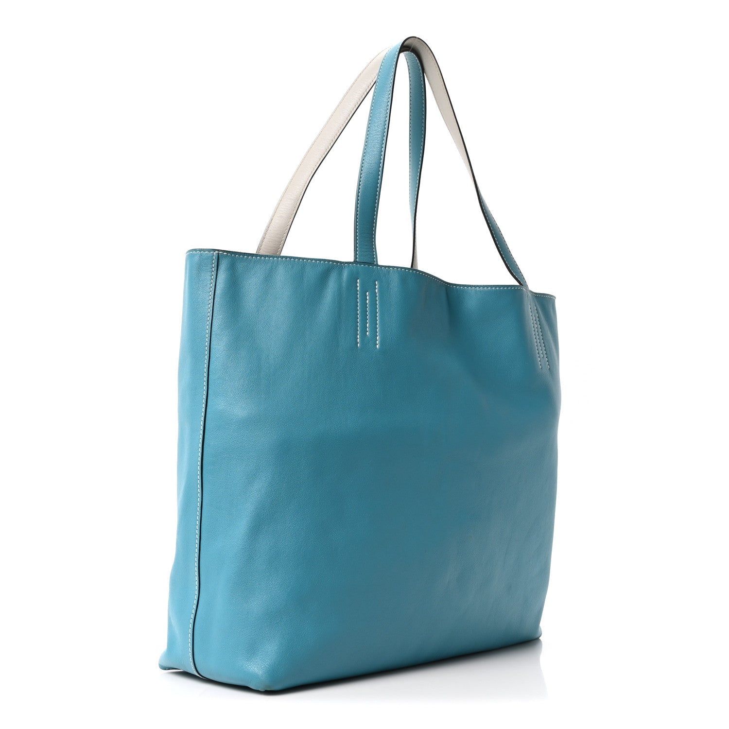 Veau Sikkim Double Sens 36 Reversible Tote Turquoise Gris Perle £¨ Direct shipment via from wholesalehk.shop