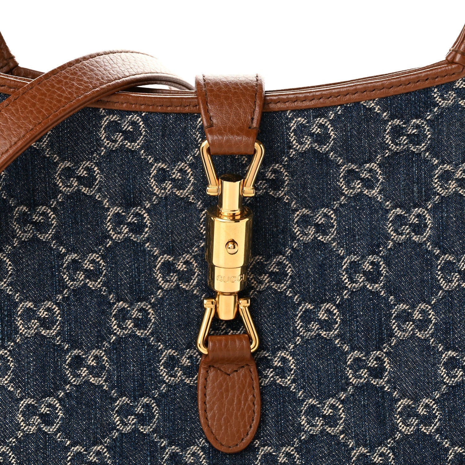 New Denim GG Monogram Calfskin Small Jackie 1961 Hobo Blue Tea Cuir £¨ Direct shipment via from wholesalehk.shop