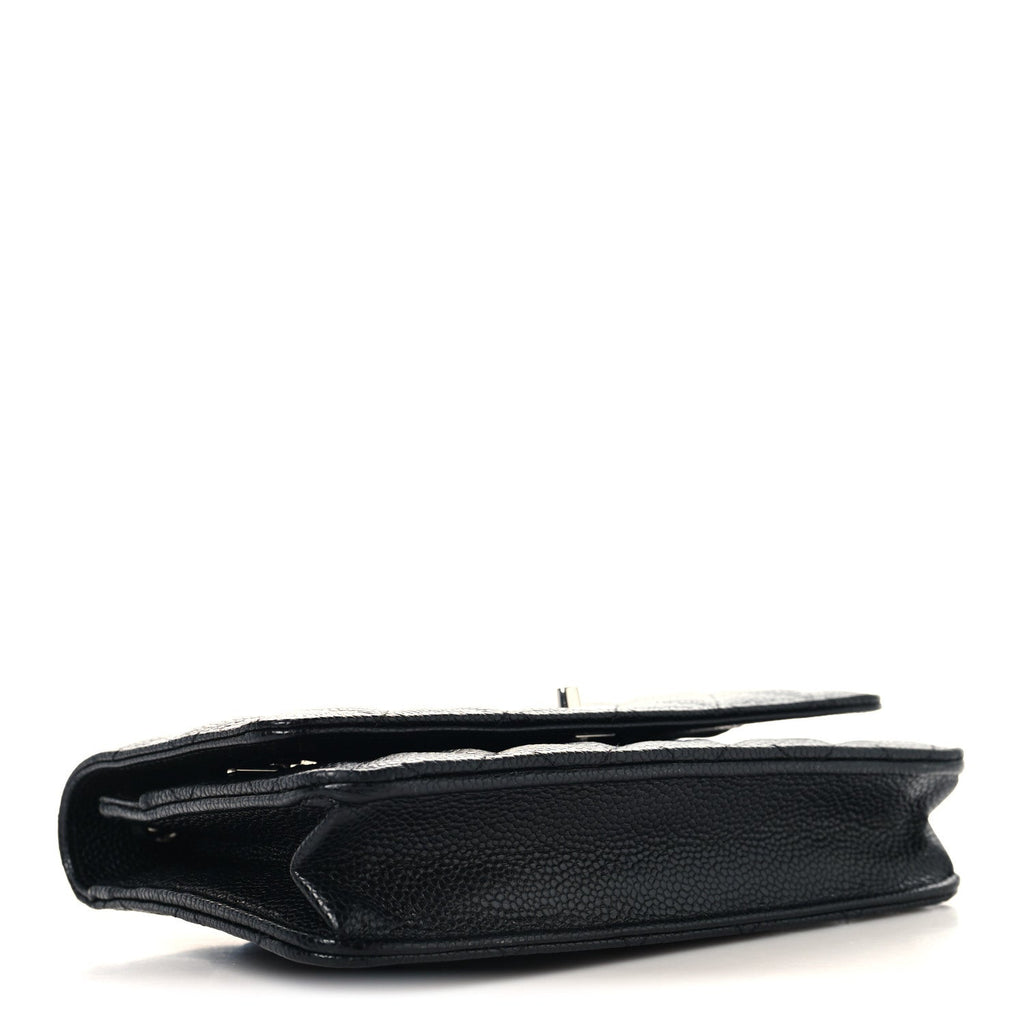 Caviar Quilted CC Turnlock Wallet On Chain WOC Black wholesalehk.shop