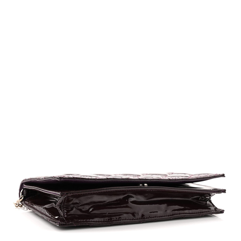 Patent Cannage Lady Dior Chain Wallet Purple wholesalehk.shop
