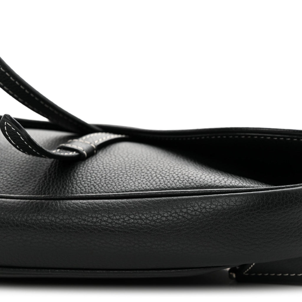 Grained Calfskin Mens Saddle Bag Black wholesalehk.shop