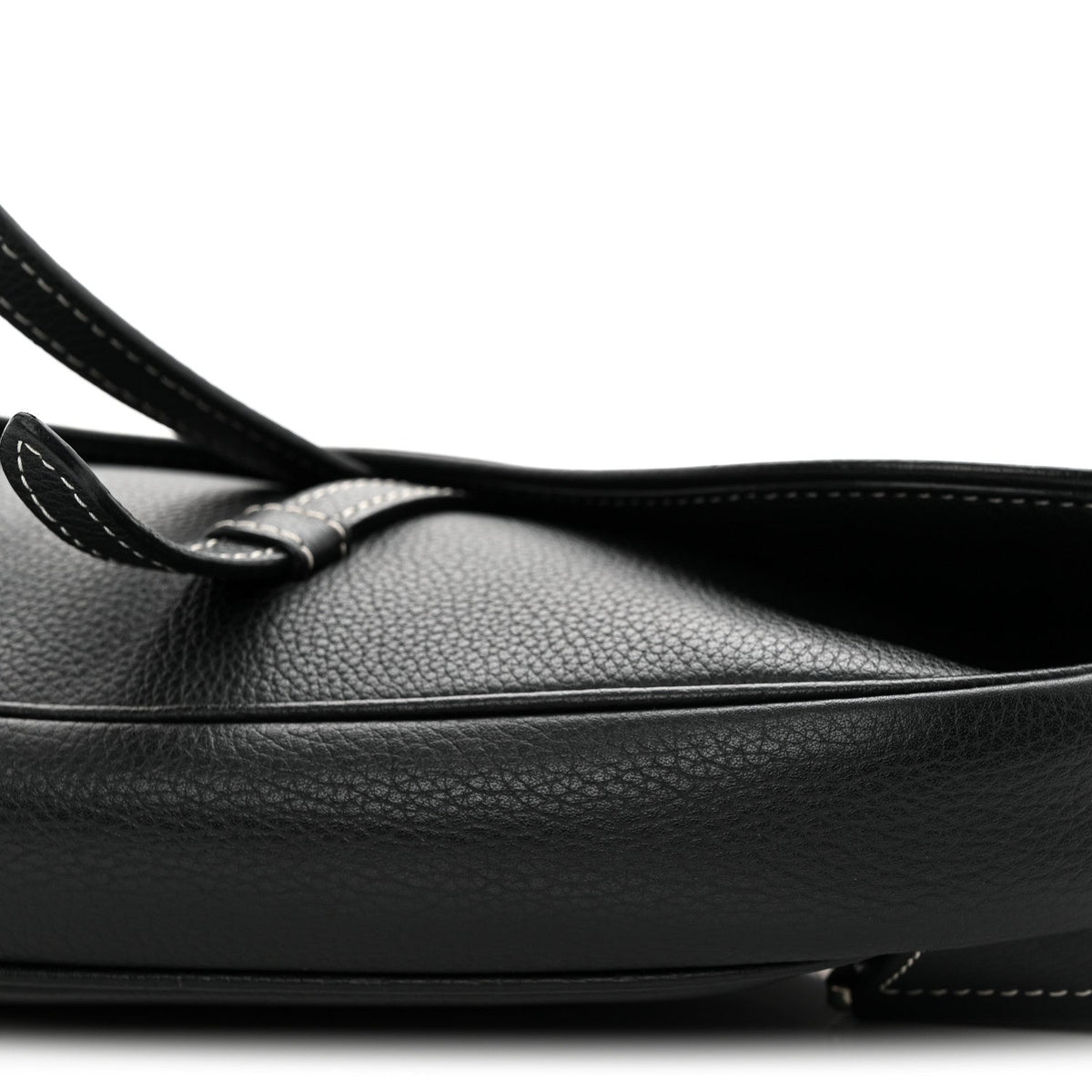 Grained Calfskin Mens Saddle Bag Black wholesalehk.shop