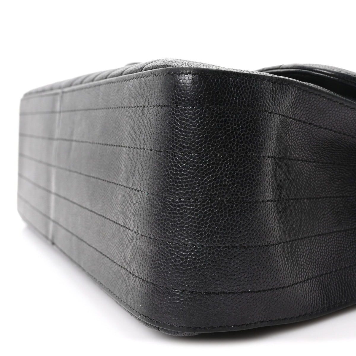 Iridescent Caviar Chevron Quilted Jumbo Double Flap Black wholesalehk.shop