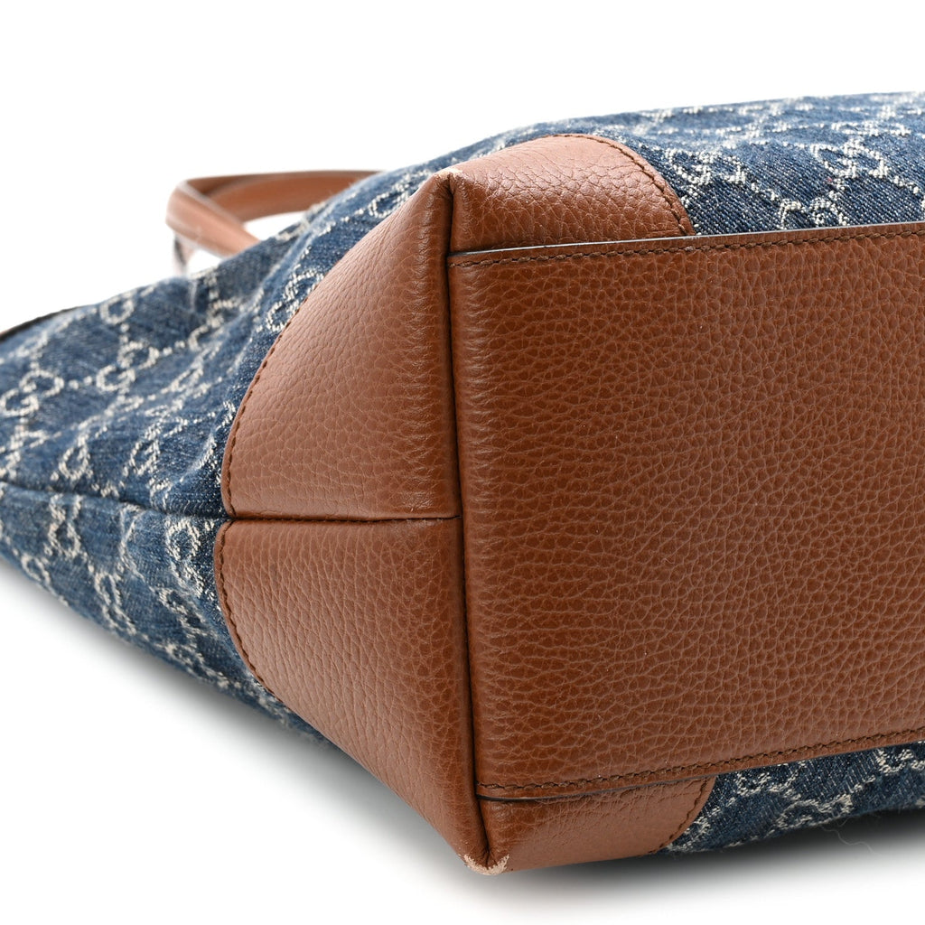 New Denim GG Monogram Medium Ophidia Shopping Tote Blue Tea Cuir wholesalehk.shop