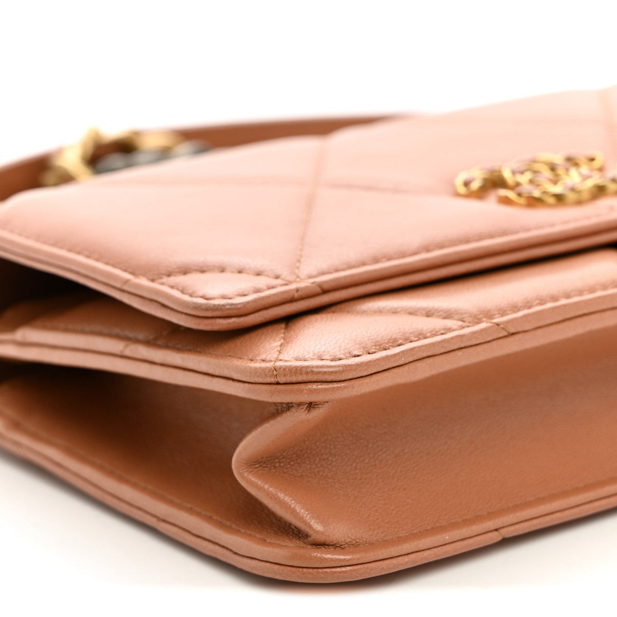 Lambskin Quilted Chanel 19 Wallet On Chain WOC Brown wholesalehk.shop