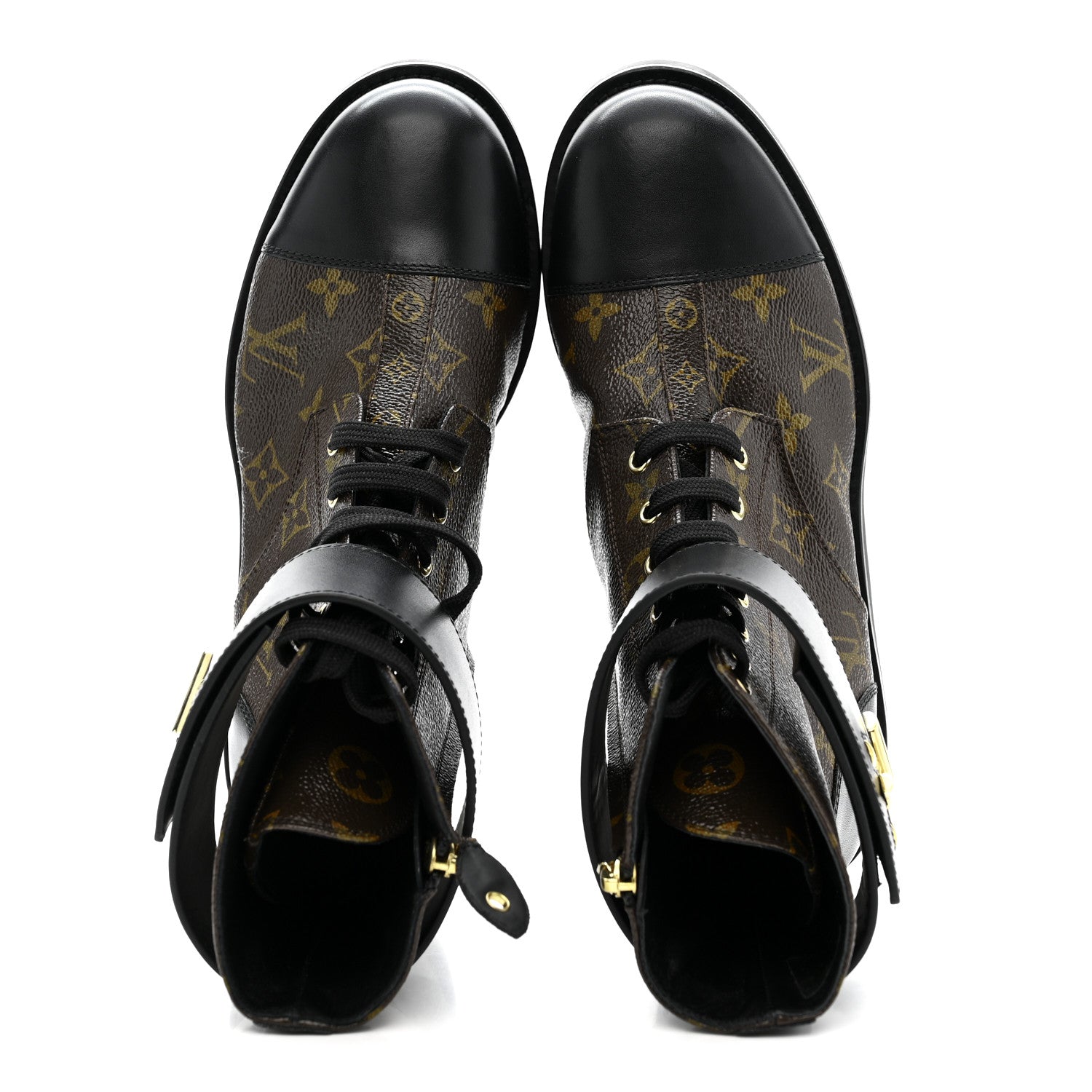 Calfskin Monogram Wonderland Flat Ranger Boots 39 Black £¨ Direct shipment via from wholesalehk.shop