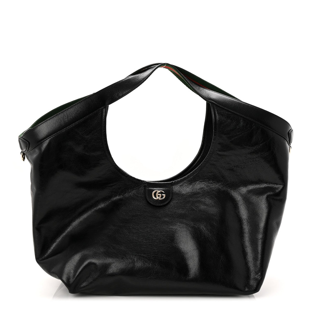 Soft Glossy Calfskin Large Giglio Tote Black wholesalehk.shop