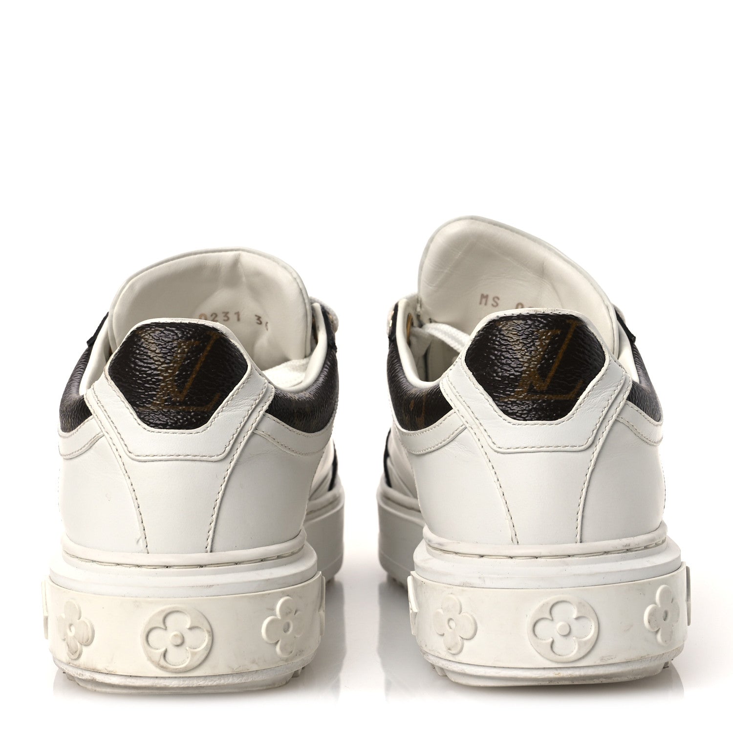 Calfskin Embossed Monogram Time Out Sneakers 36 White £¨ Direct shipment via from wholesalehk.shop