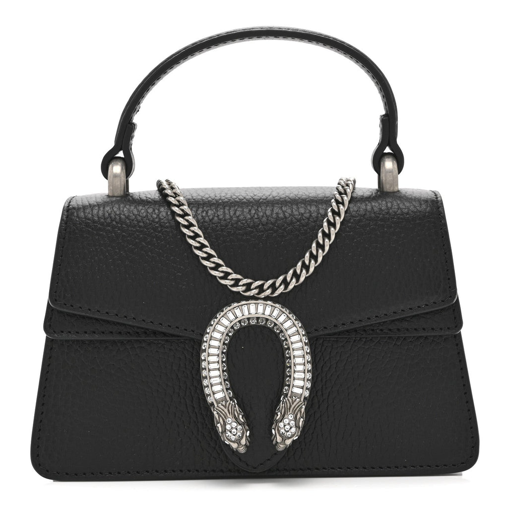Dollar Calfskin Crystal Mini Dionysus Top Handle Bag Black Crystal wholesalehk.shop