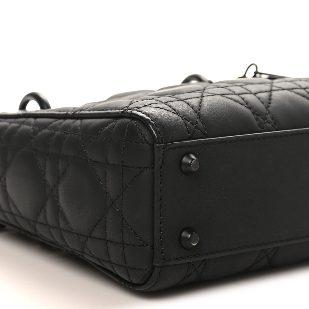 Ultra Matte Calfskin Cannage Mini Lady Dior Black wholesalehk.shop