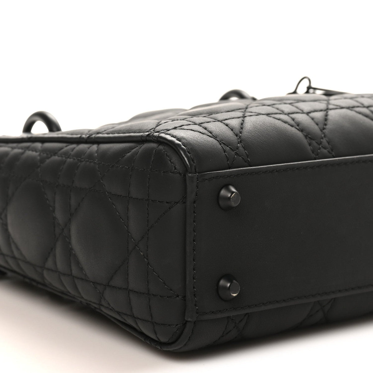 Ultra Matte Calfskin Cannage Mini Lady Dior Black wholesalehk.shop