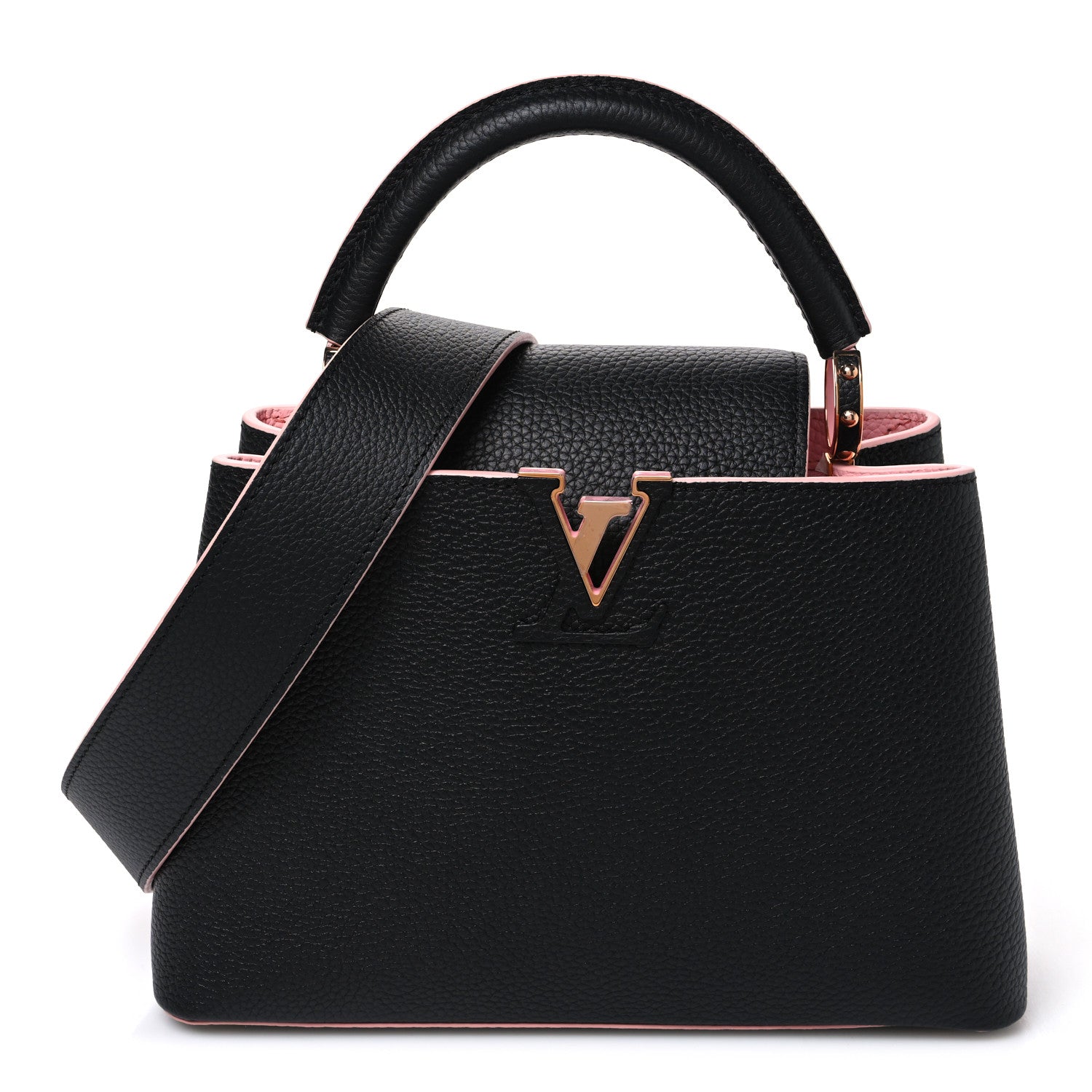 Taurillon Capucines BB Black Pink £¨ Direct shipment via from wholesalehk.shop