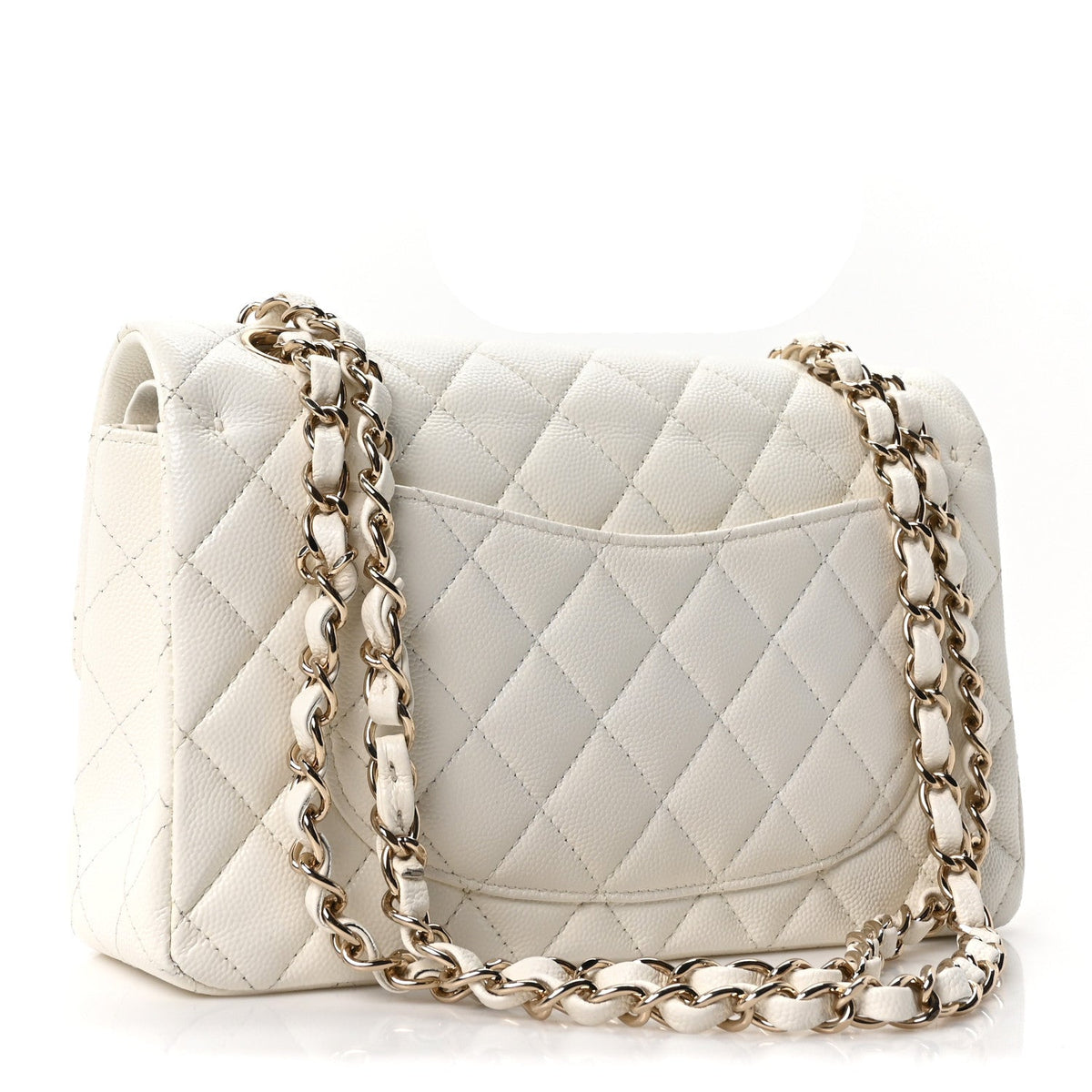 Caviar Quilted Small Double Flap White wholesalehk.shop