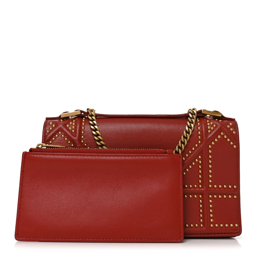 Calfskin Studded Diorama Flap Bag Red ¡§ Direct shipment via from wholesalehk.shop
