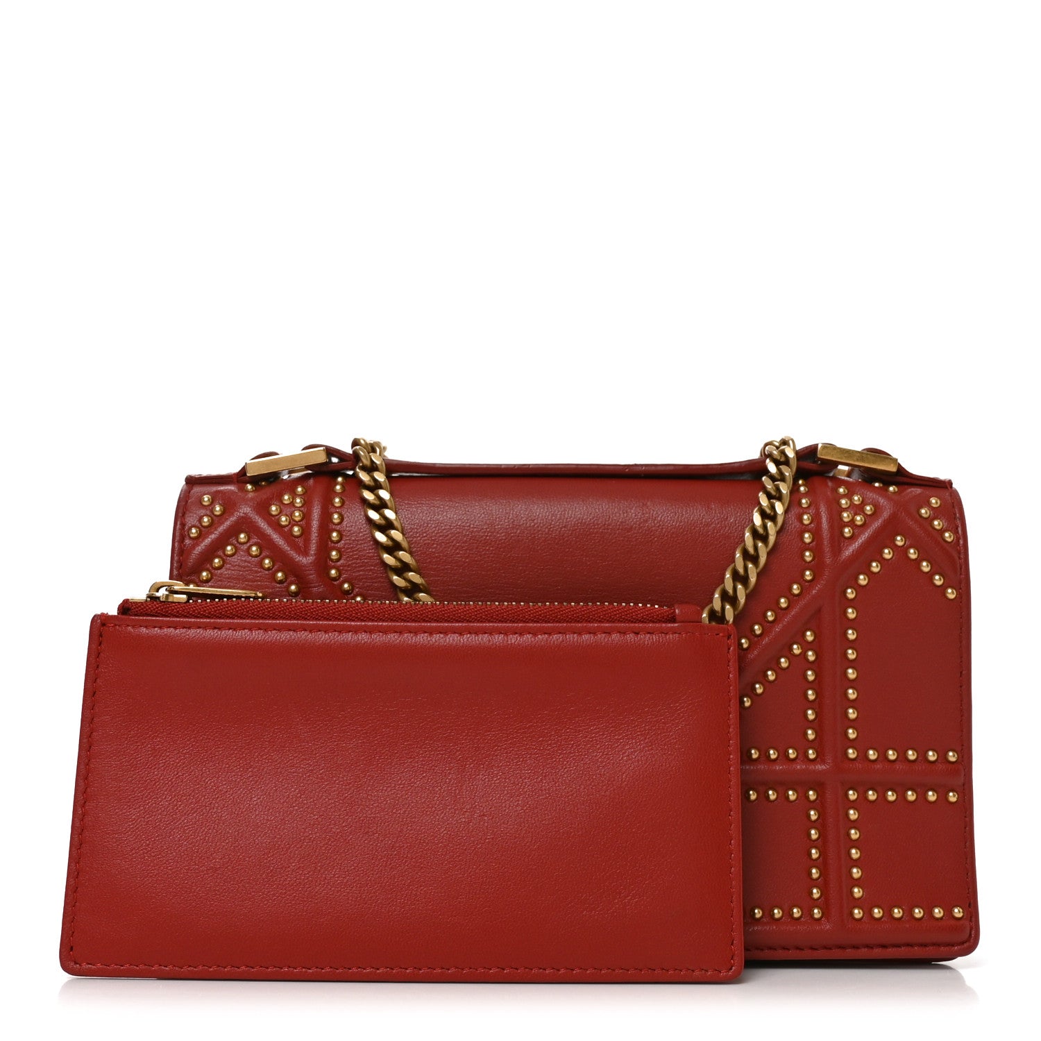 Calfskin Studded Diorama Flap Bag Red ¡§ Direct shipment via from wholesalehk.shop