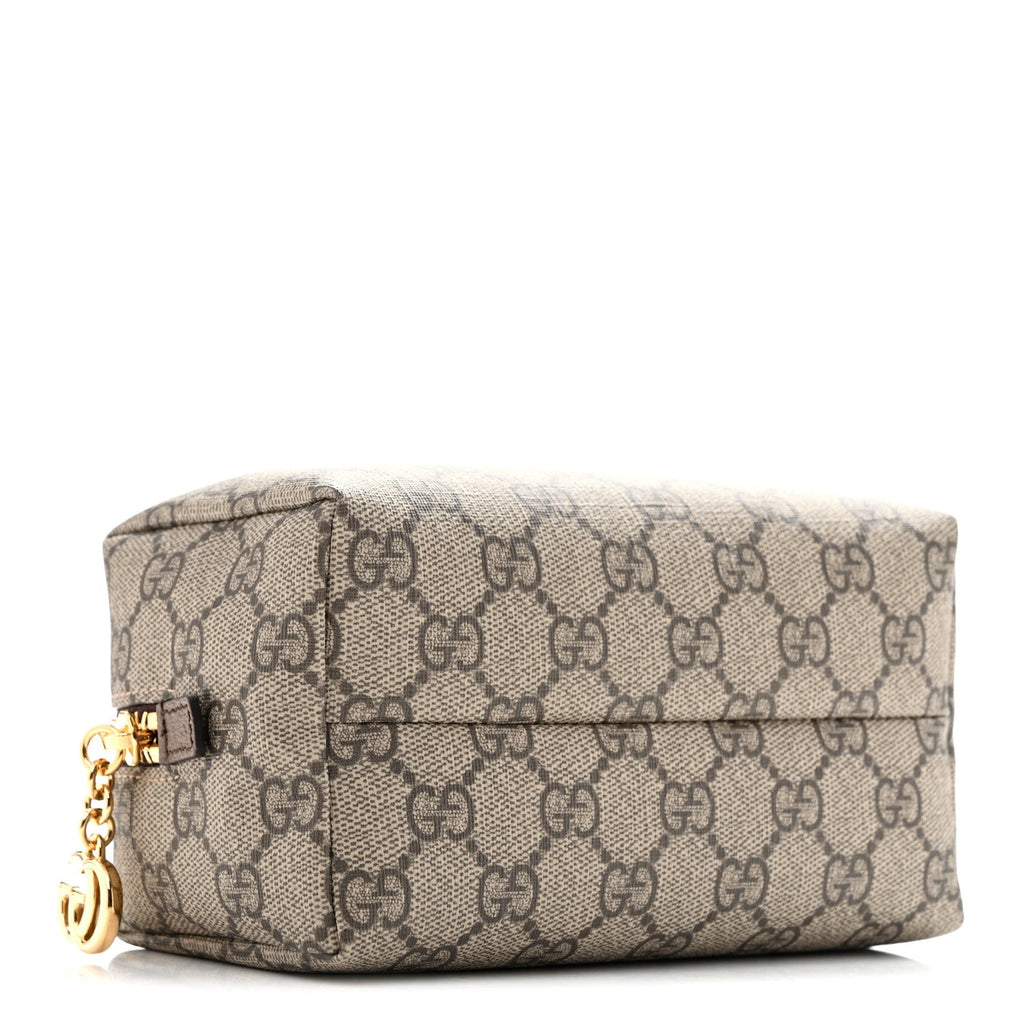 Soft GG Supreme Monogram Calfskin Medium Ophidia Cosmetic Case Beige Ebony New Acero wholesalehk.shop