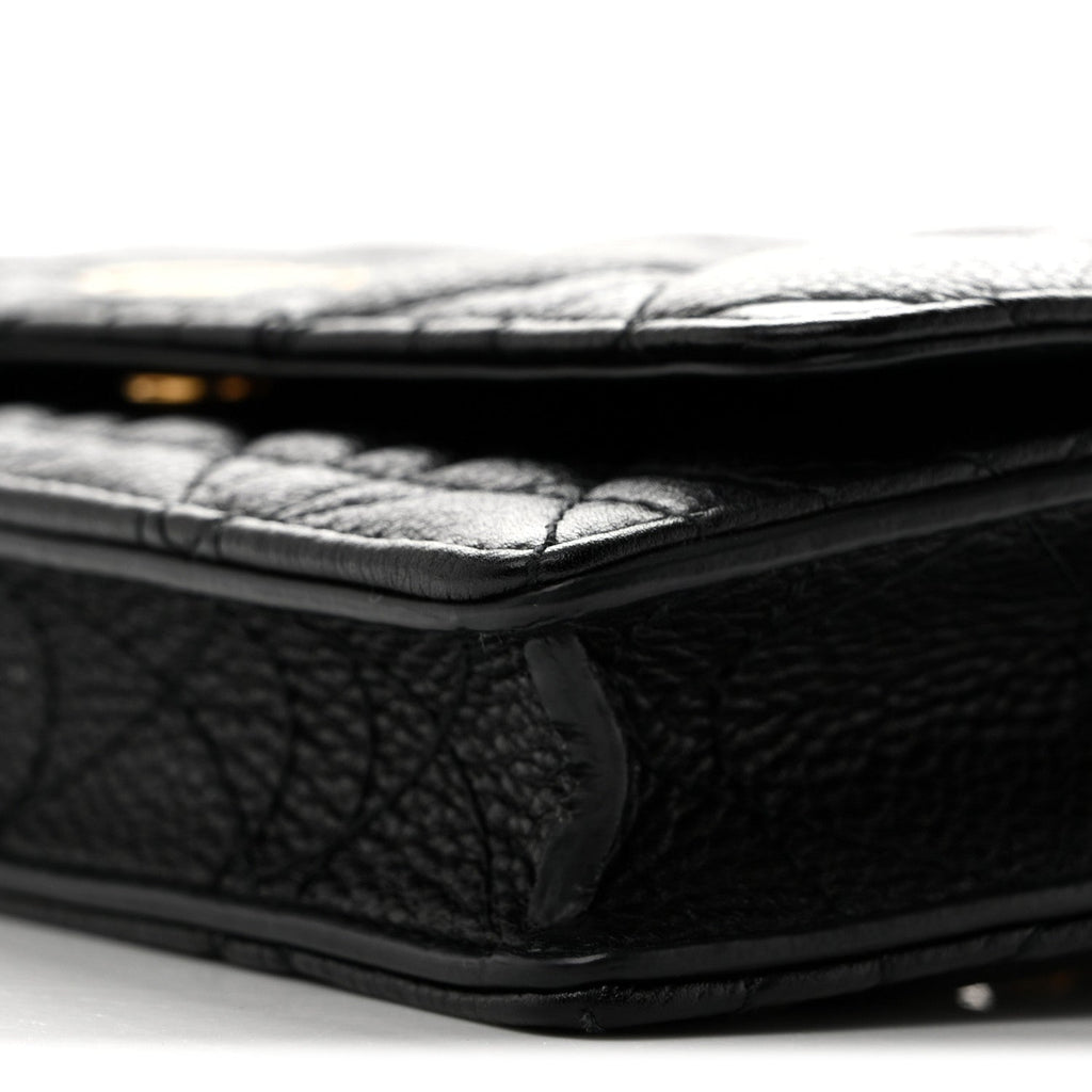 Supple Calfskin Caro Pouch with Chain Black wholesalehk.shop
