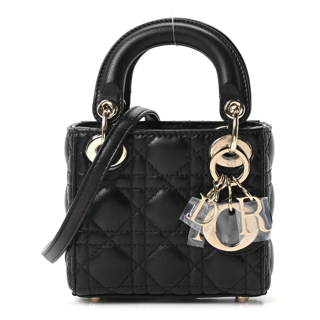 Lambskin Cannage Micro Lady Dior Black wholesalehk.shop