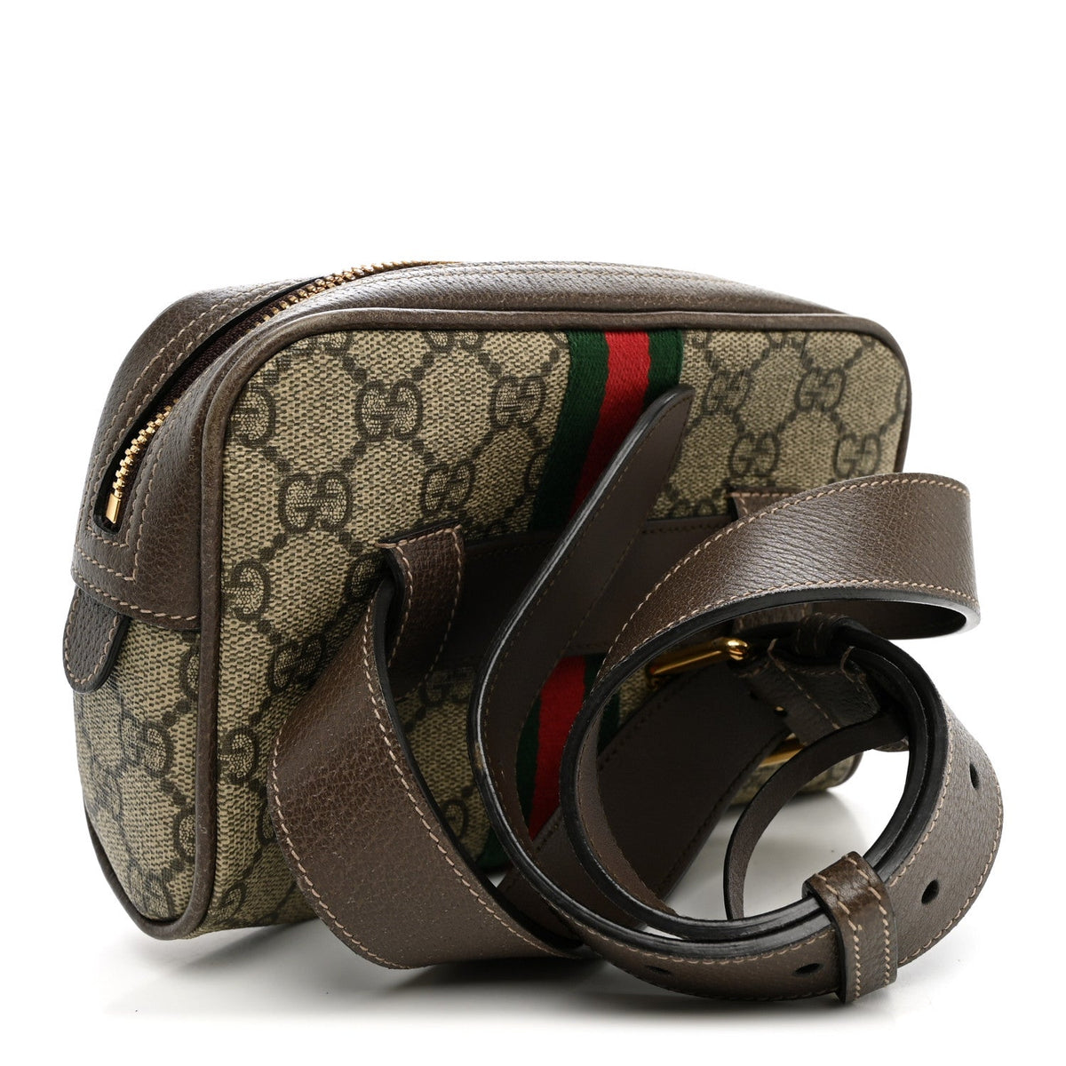 GG Supreme Monogram Web Small Ophidia Belt Bag 85 34 75 30 Dark Brown wholesalehk.shop