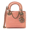 Alligator Crystal Mini Lady Dior Pink wholesalehk.shop
