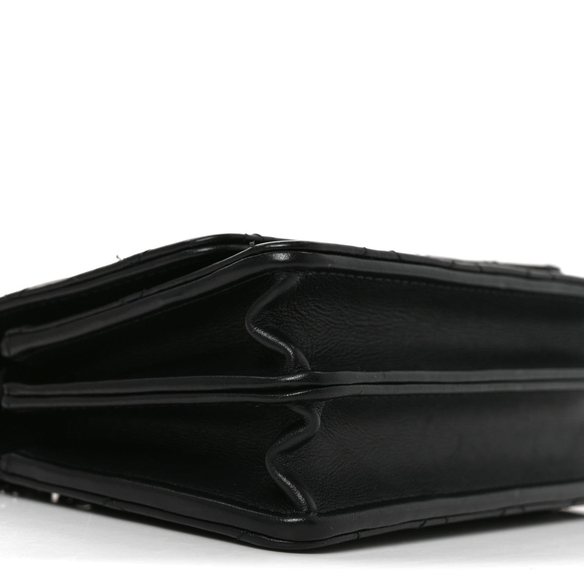 Aged Calfskin Quilted Mini Reissue Wallet On Chain WOC So Black wholesalehk.shop