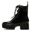 Suede Calfskin Monogram Laureate Platform Desert Boots 36.5 Black £¨ Direct shipment via from wholesalehk.shop