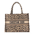 Canvas Mizza Embroidered Medium Leopard Book Tote Beige £¨ Direct shipment via from wholesalehk.shop