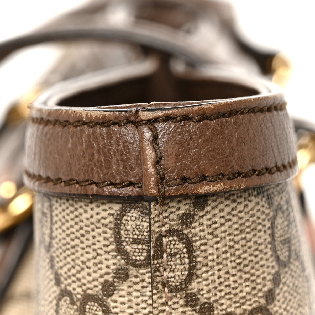 GG Supreme Monogram Medium Ophidia Shopping Tote Brown wholesalehk.shop