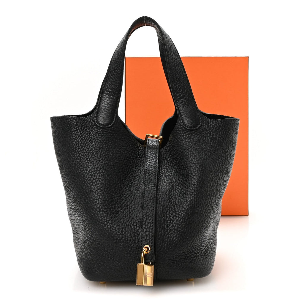 Taurillon Clemence Picotin Lock 18 PM Black £¨ Direct shipment via from wholesalehk.shop