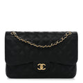 Caviar Quilted Jumbo Double Flap Black wholesalehk.shop