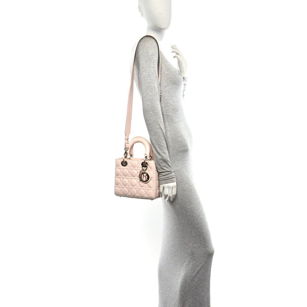 Lambskin Cannage Small My ABCDior Lady Dior Light Pink wholesalehk.shop