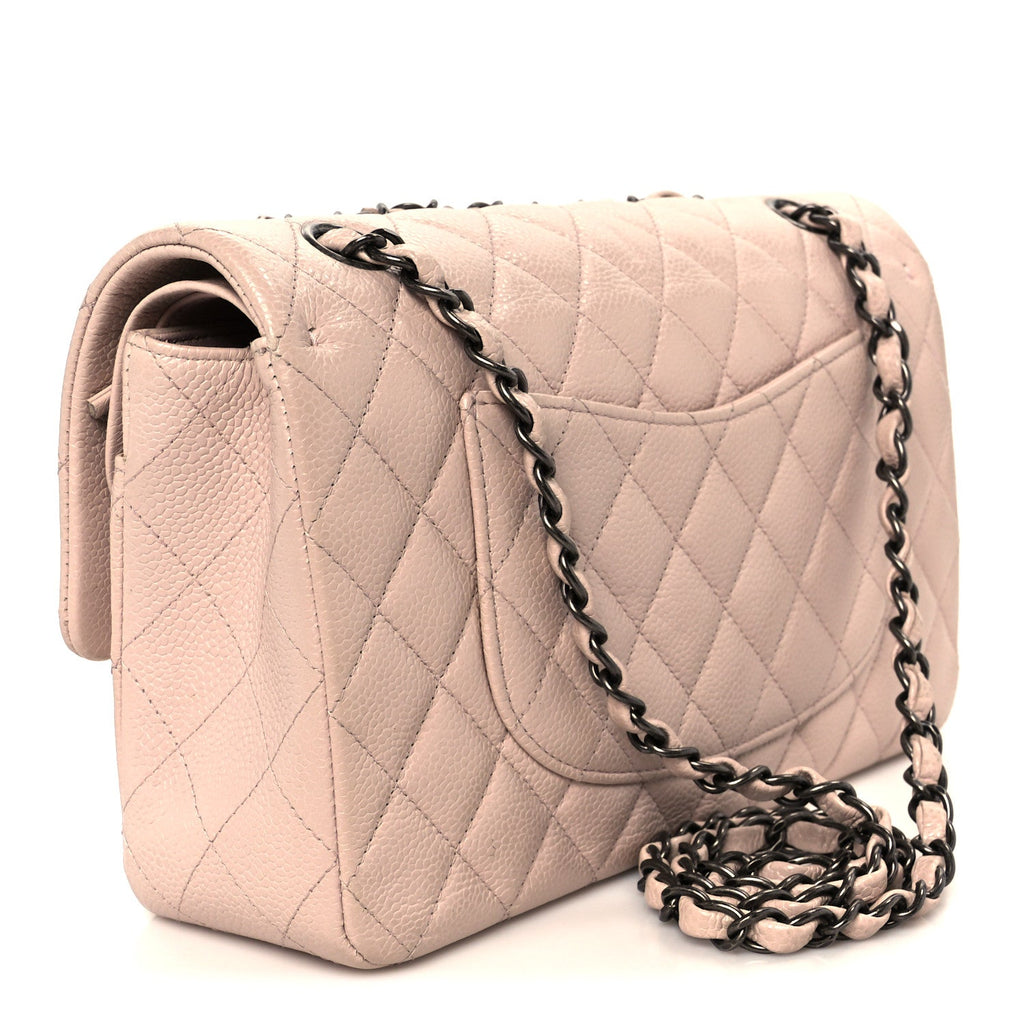 Caviar Quilted Medium Double Flap Light Pink wholesalehk.shop