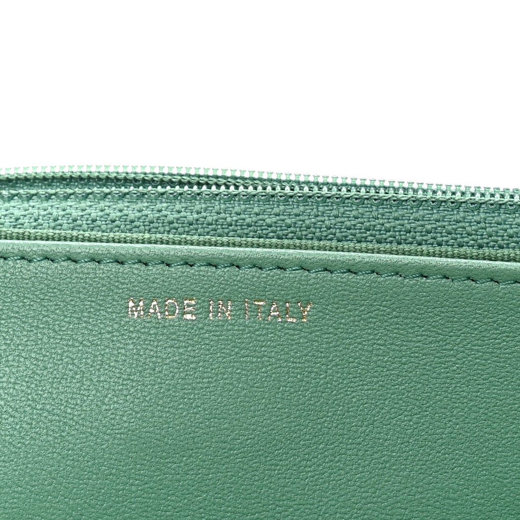 Lambskin Quilted Trendy CC Wallet On Chain WOC Green wholesalehk.shop