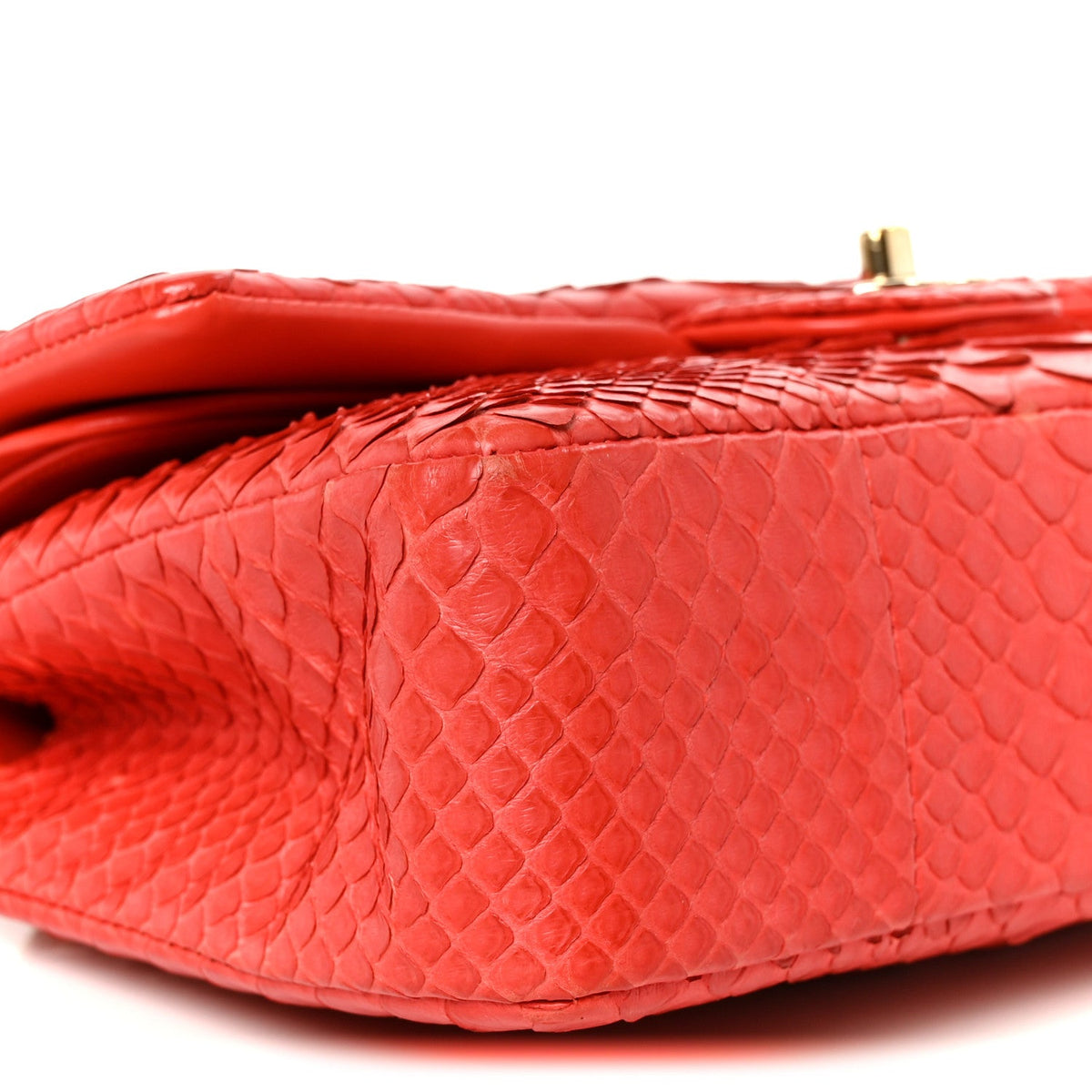 Snakeskin Medium Double Flap Red wholesalehk.shop