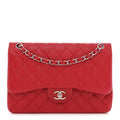 Caviar Quilted Jumbo Double Flap Red wholesalehk.shop