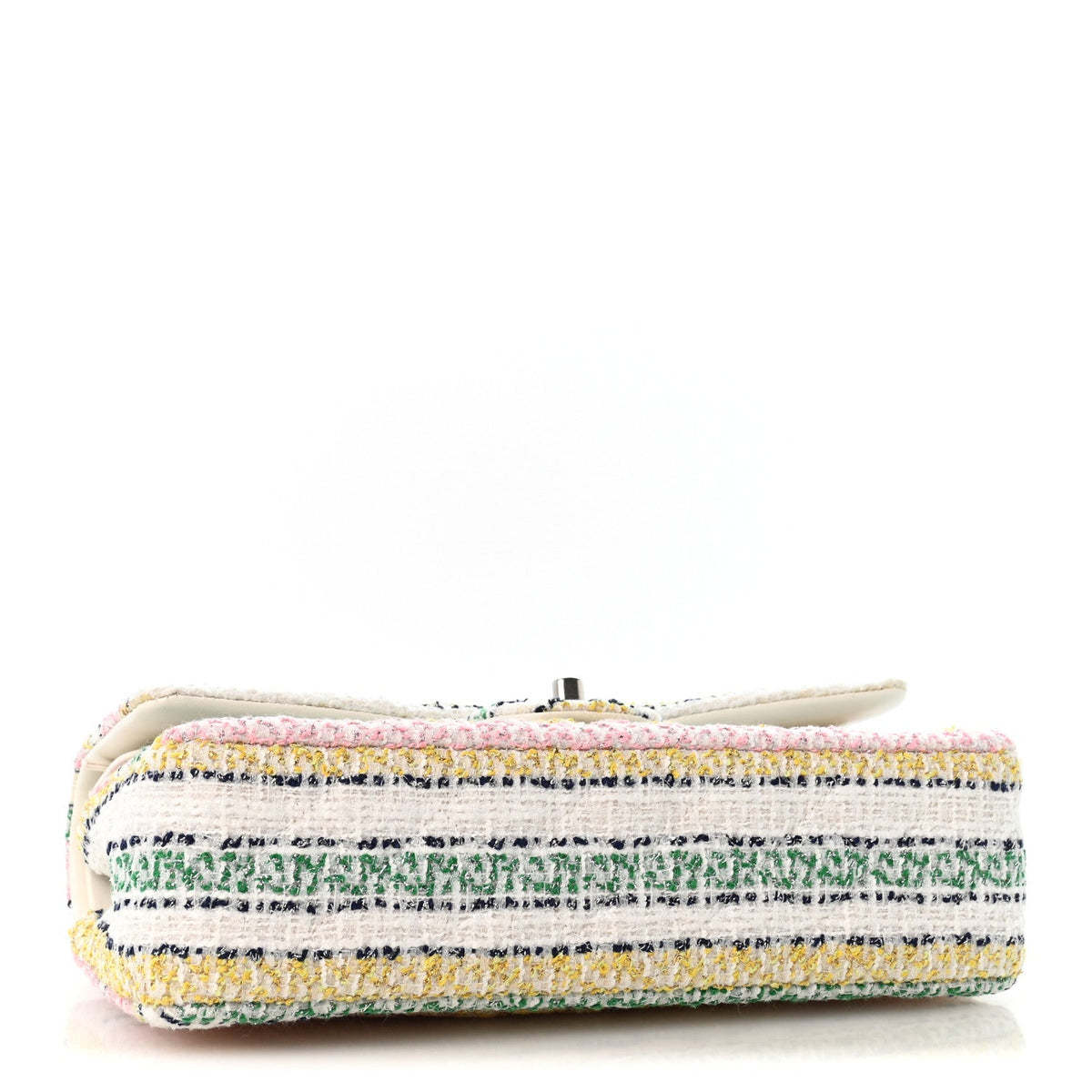 Tweed Quilted Medium Double Flap Yellow White Ochre wholesalehk.shop
