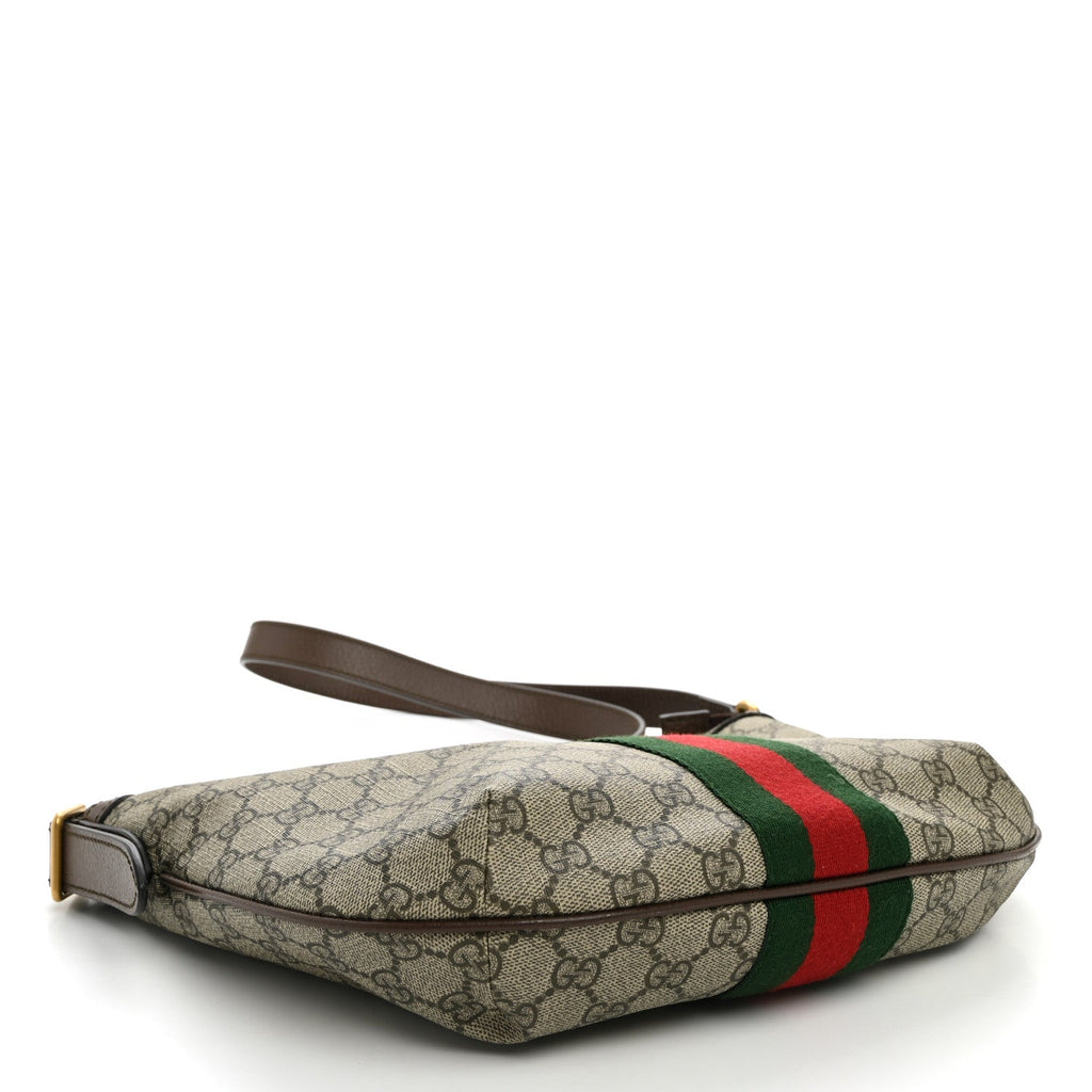 GG Supreme Monogram Web Small Ophidia Half Moon Hobo Brown wholesalehk.shop