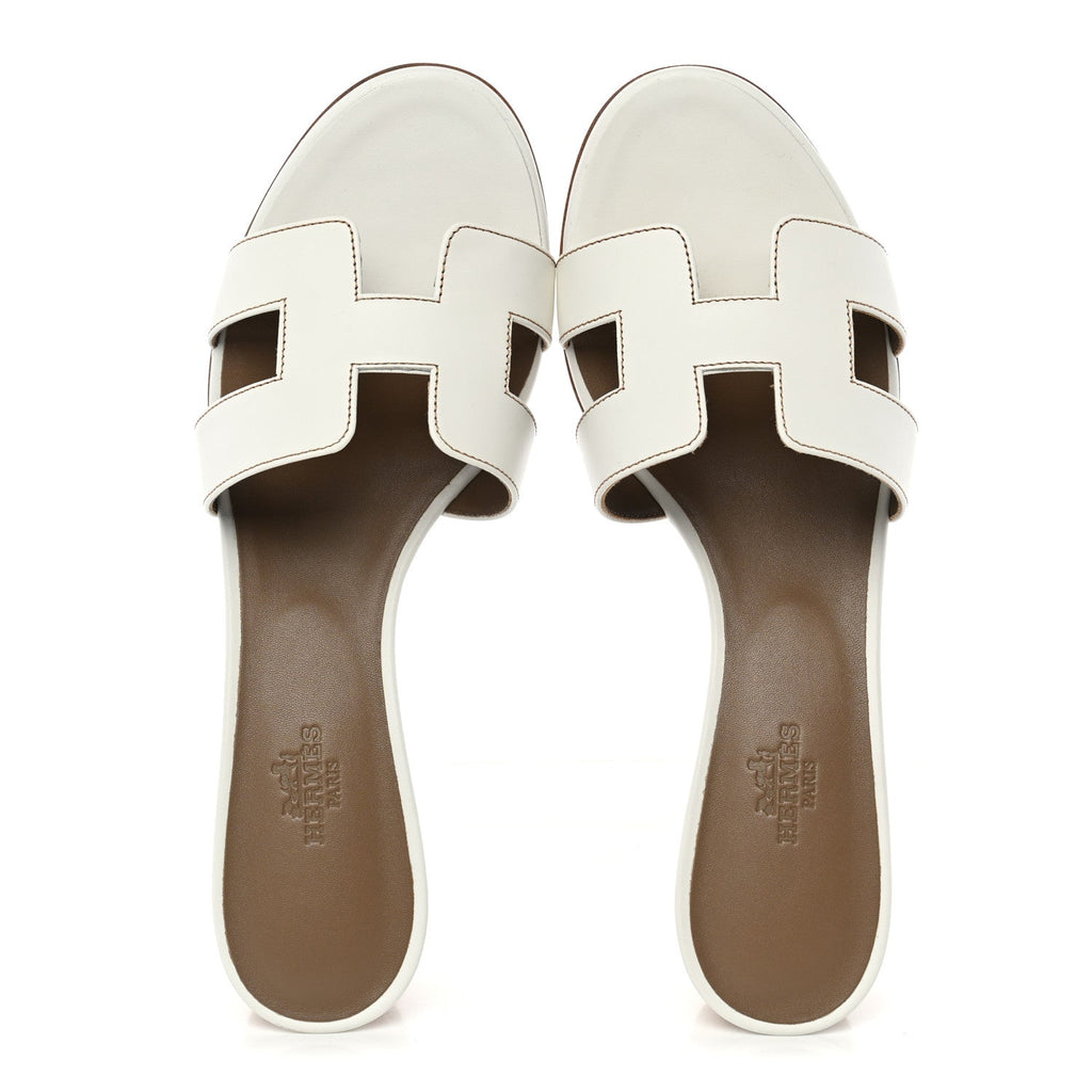 Calfskin Oasis Sandals 38.5 White wholesalehk.shop