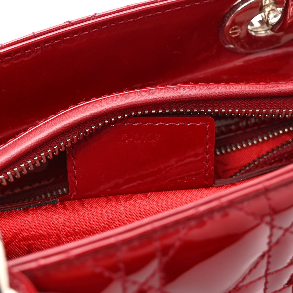 Patent Cannage Medium Lady Dior Red wholesalehk.shop
