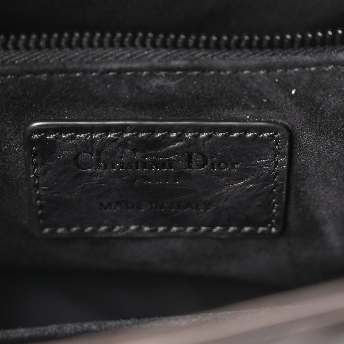Crinkled Calfskin Cannage Medium Lady Dior Black wholesalehk.shop