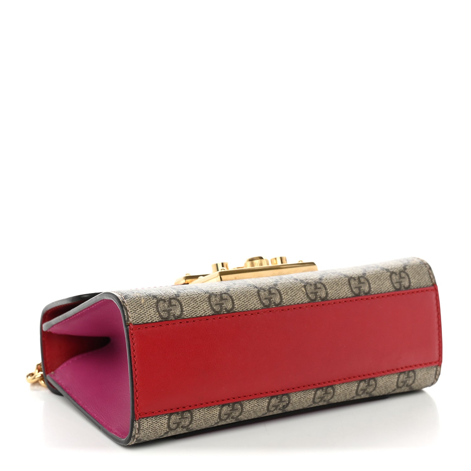 GG Supreme Monogram Calfskin Small Padlock Shoulder Bag Beige Hibiscus Red New Rosette £¨ Direct shipment via from wholesalehk.shop