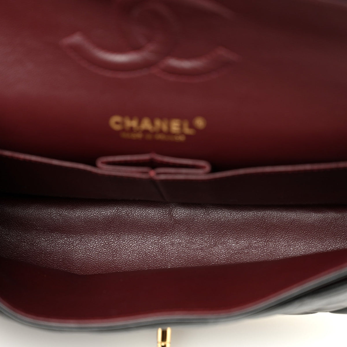 Lambskin Quilted Medium Double Flap Black wholesalehk.shop