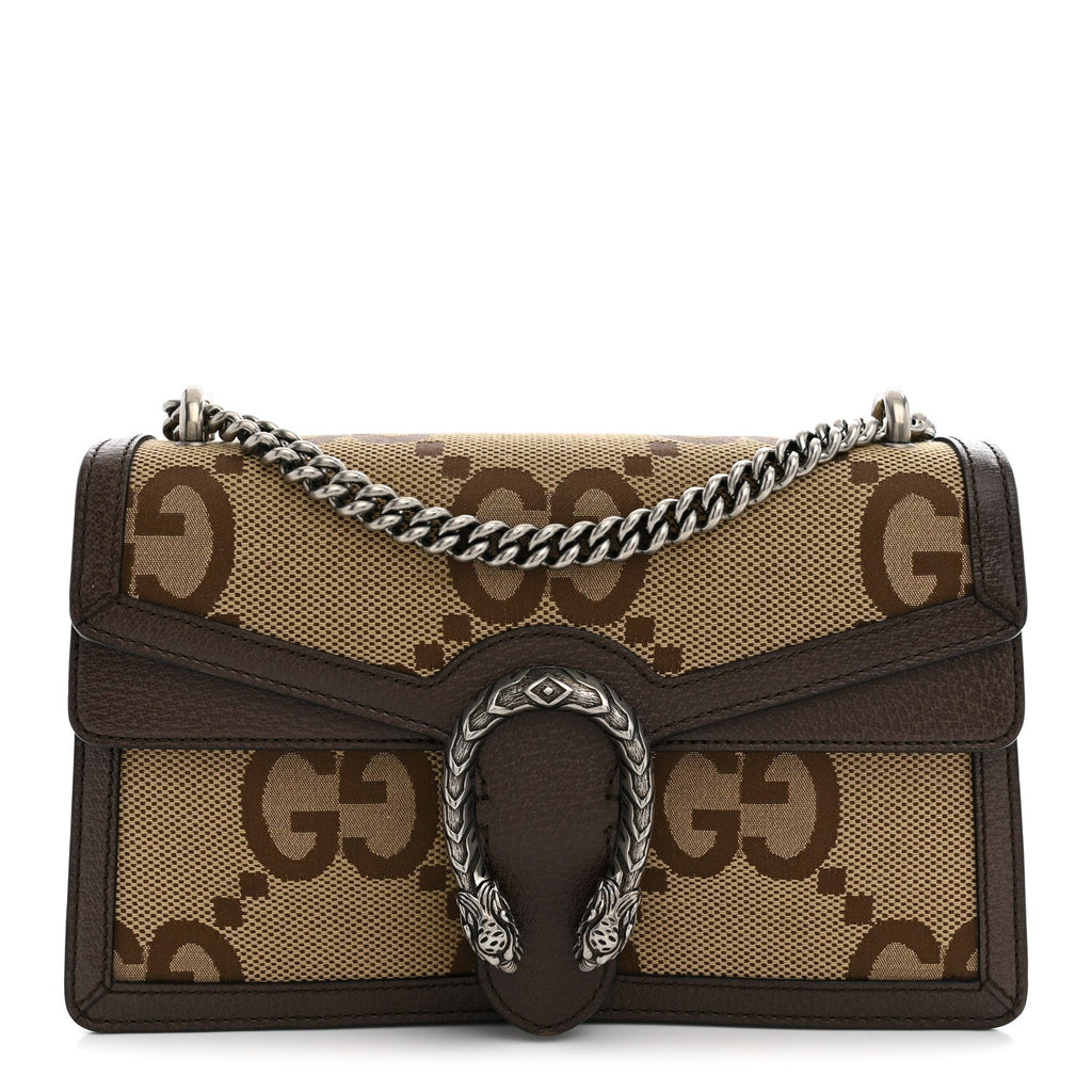 Monogram Jumbo GG Textured Dollar Calfskin Small Dionysus Shoulder Bag Camel Ebony New Acero wholesalehk.shop