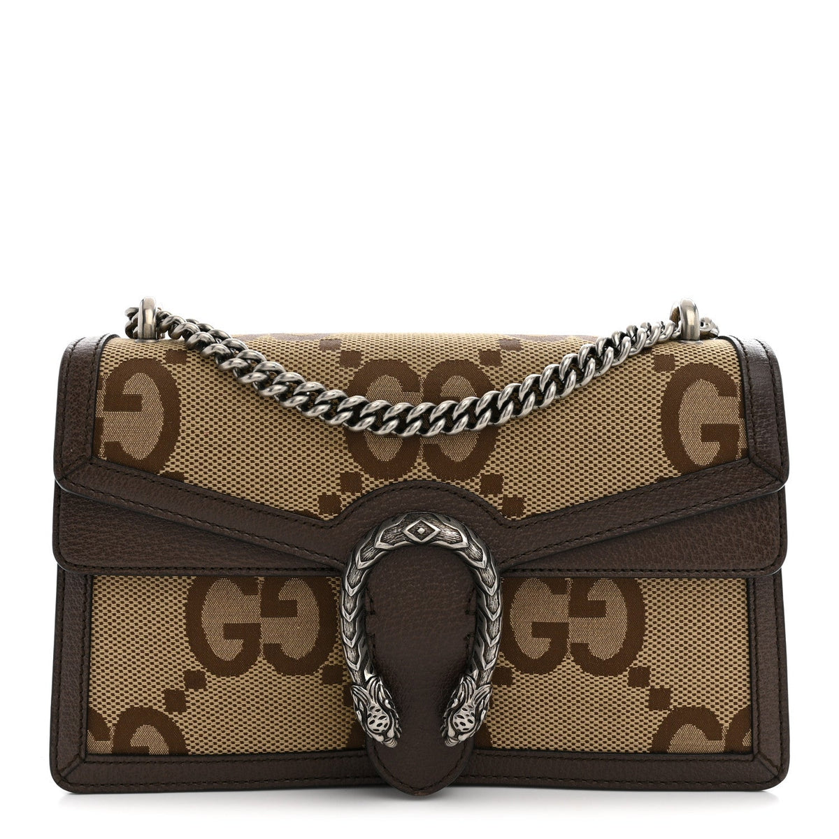 Monogram Jumbo GG Textured Dollar Calfskin Small Dionysus Shoulder Bag Camel Ebony New Acero wholesalehk.shop
