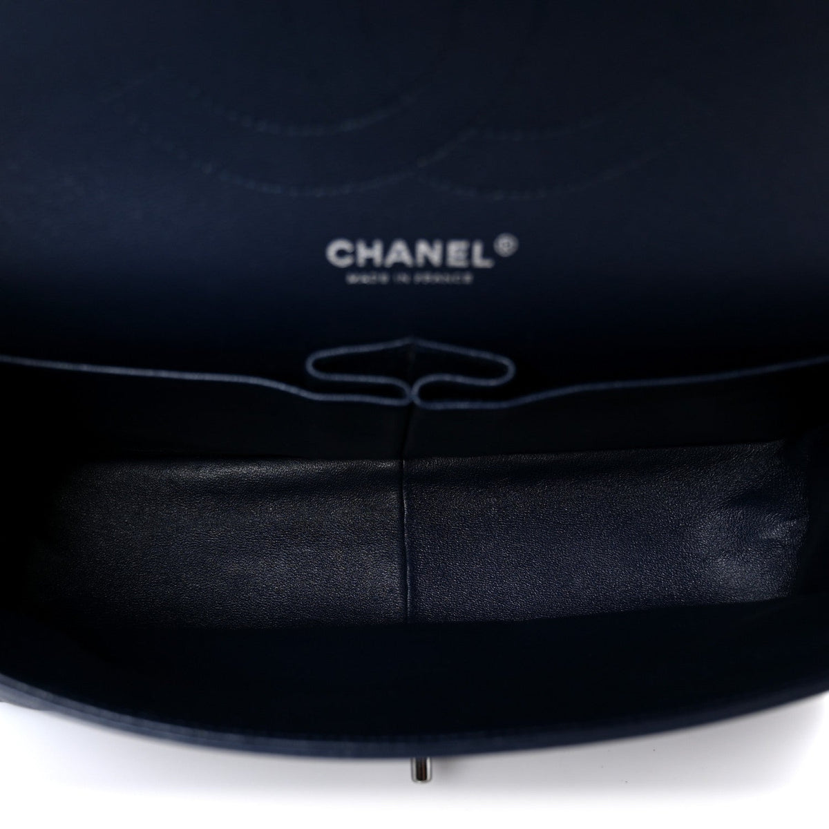 Lambskin Quilted Jumbo Double Flap Navy wholesalehk.shop