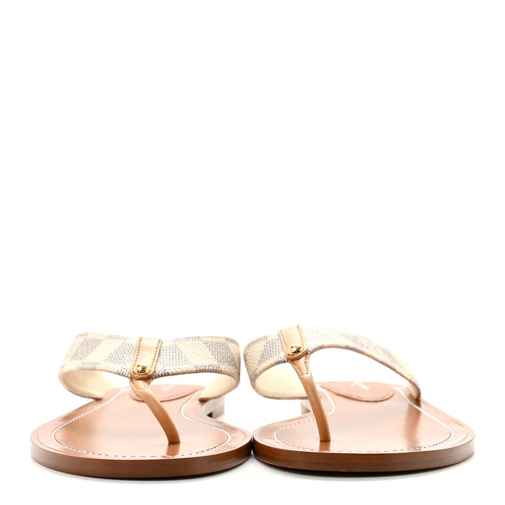Damier Azur Sunny Flat Thong Sandals 38 £¨ Direct shipment via from wholesalehk.shop