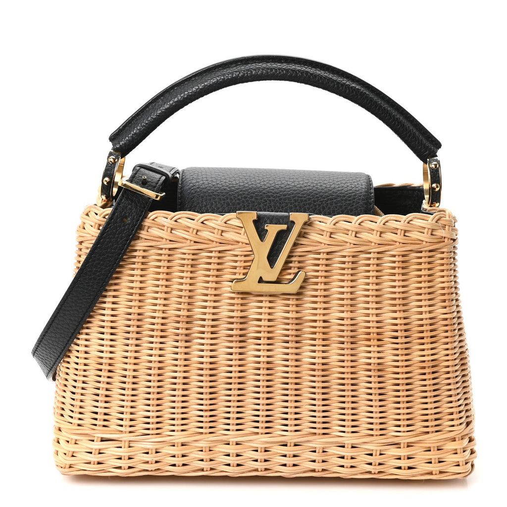 Rattan Calfskin Capucines BB Black £¨ Direct shipment via from wholesalehk.shop