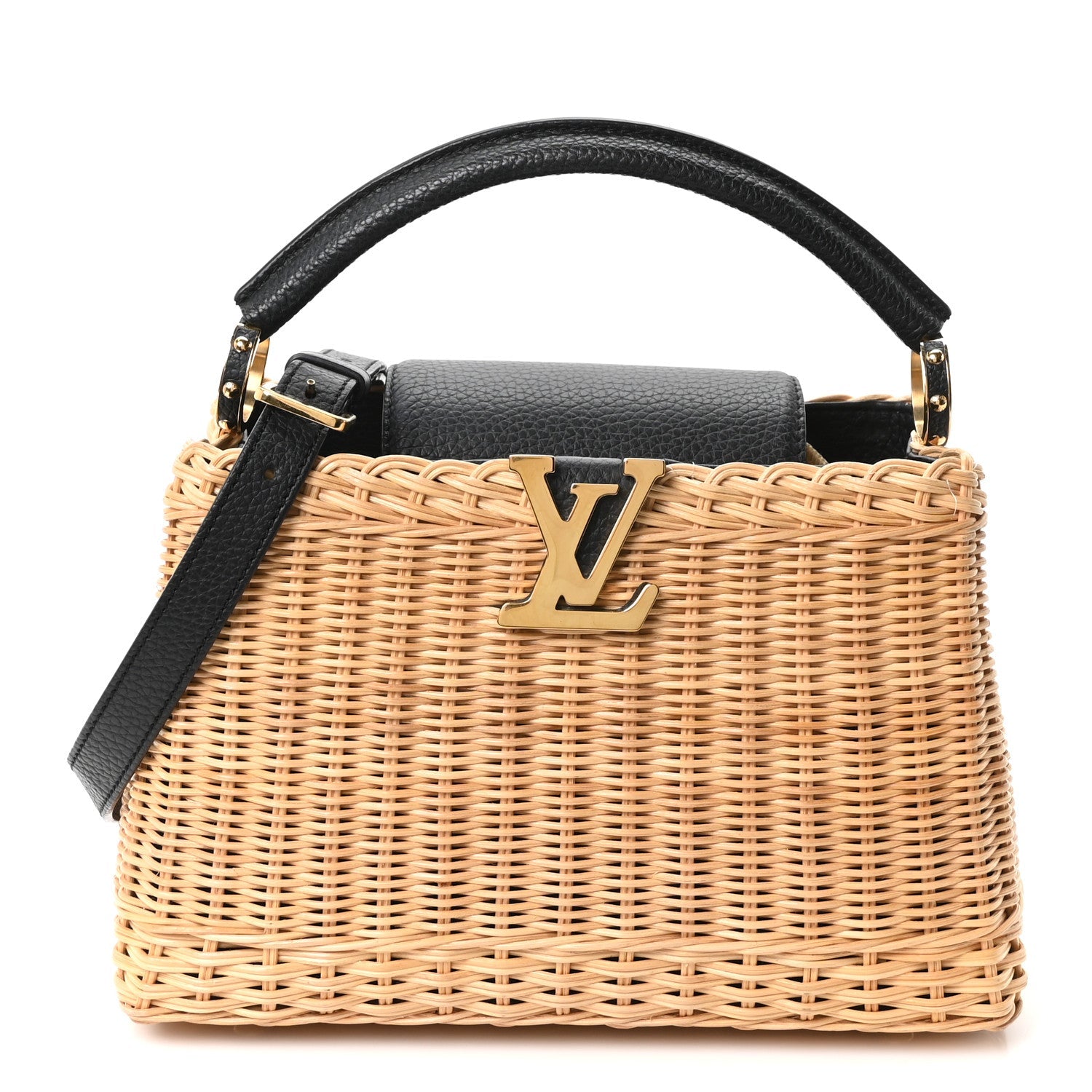 Rattan Calfskin Capucines BB Black £¨ Direct shipment via from wholesalehk.shop