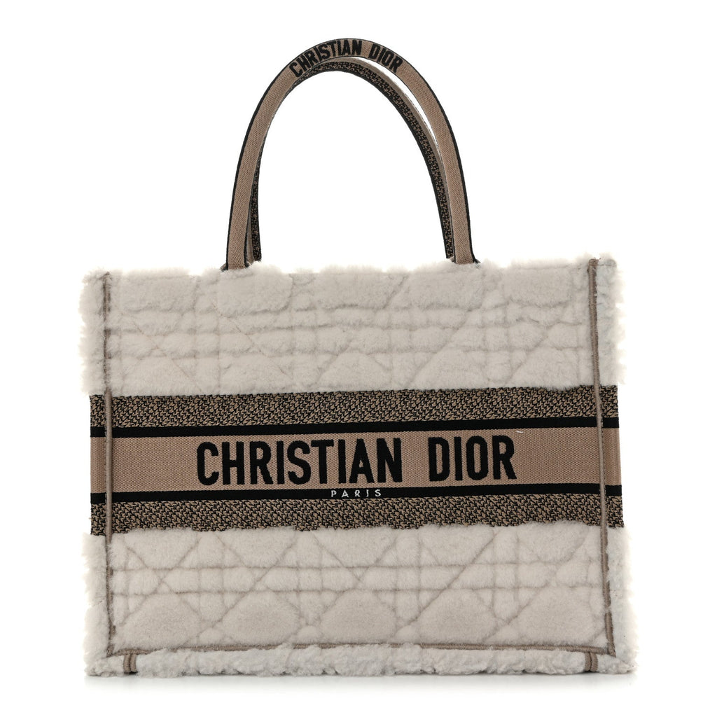 Shearling Cannage Medium Book Tote Ecru Black £¨ Direct shipment via from wholesalehk.shop