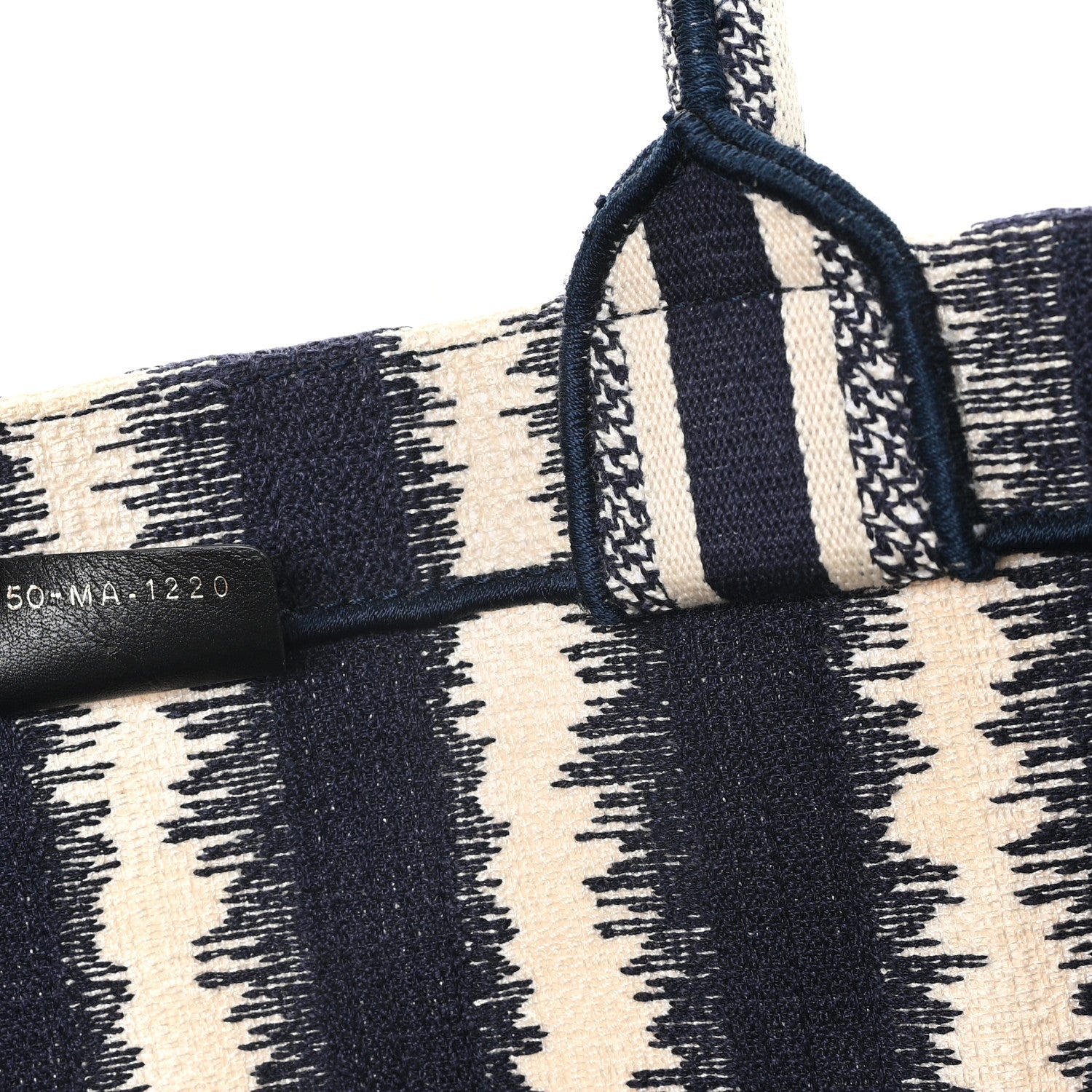 Canvas Embroidered Large Striped Book Tote Navy £¨ Direct shipment via from wholesalehk.shop